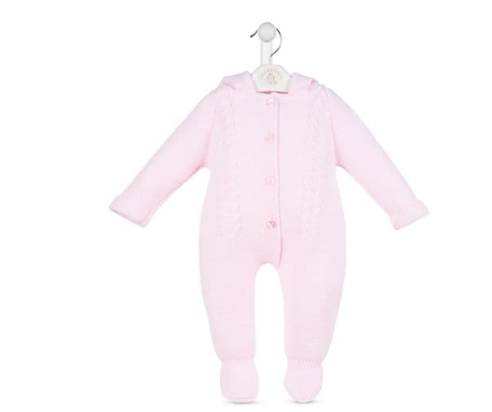 Dandelion Hooded Knitted Pink Pramsuit