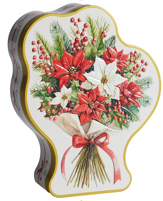 Christmas Flower Bouquet Tin