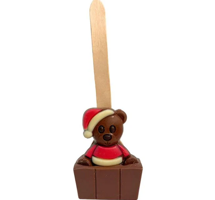 Cocoba Milk Chocolate Christmas Teddy Hot Chocolate Spoon