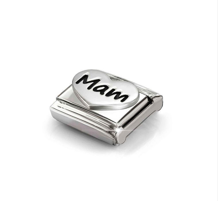 Nomination Classic Silver Oxidised Symbols Mam Heart Charm