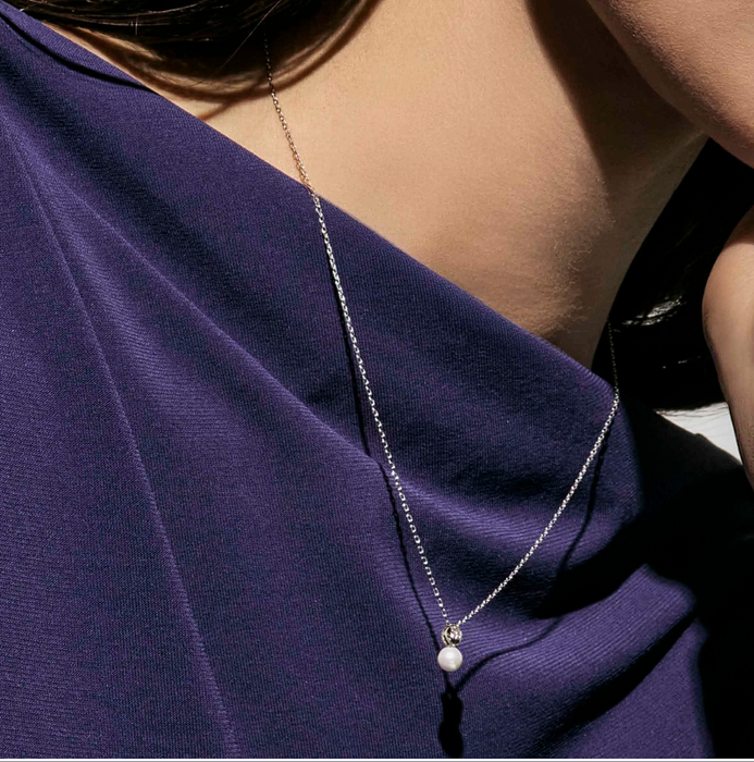 Nomination Pearls Loop Cubic Zirconia Round Gold Necklace