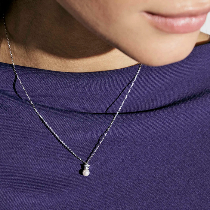 Nomination Pearls Loop Cubic Zirconia Star Gold Necklace