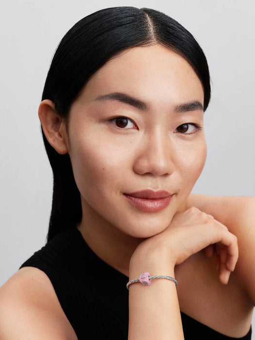 Pandora Pink Murano Glass Love Cube Charm Sterling Silver