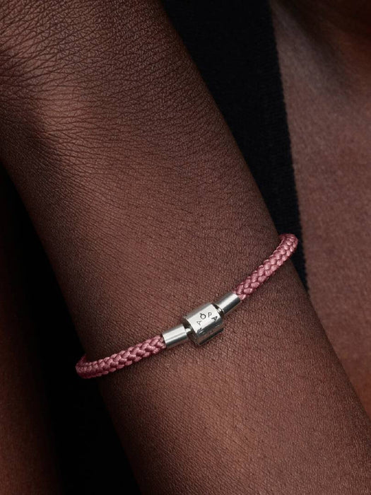 Pandora Shimmering Pink Cord Bracelet Sterling Silver