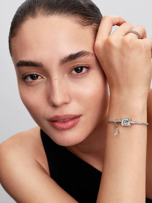 Pandora Disney Princess Cinderella Shoe Dangle Charm 14k Gold Plating And Sterling Silver