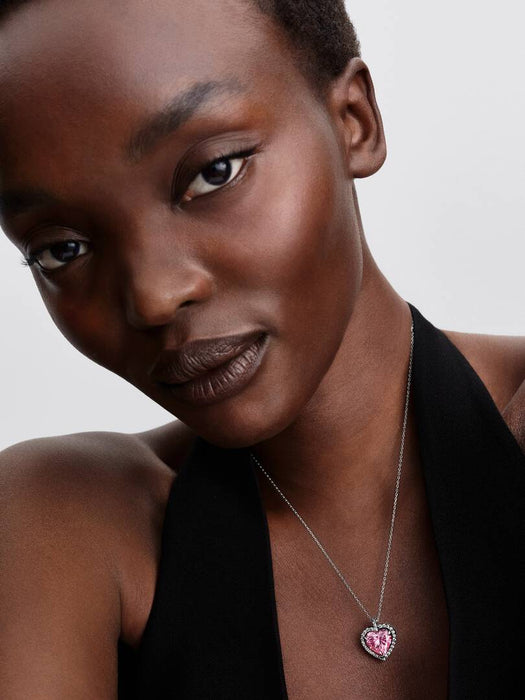 Pandora Pink Halo Heart Collier Necklace Sterling Silver