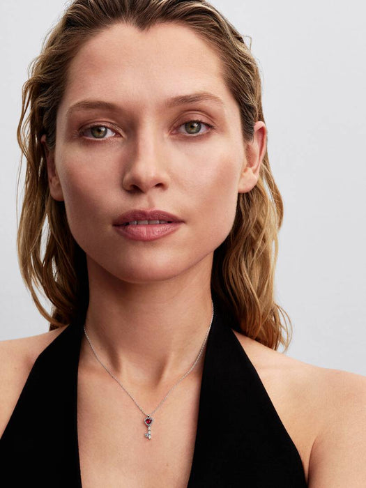 Pandora Elevated Heart Key Collier Necklace Sterling Silver