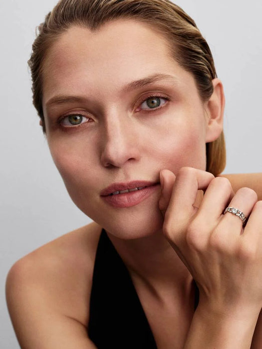 Pandora Heart Cuban Chain Ring Sterling Silver