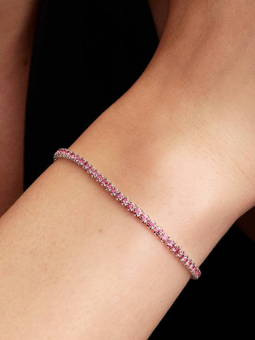 Pandora Pink Tennis Bracelet Sterling Silver