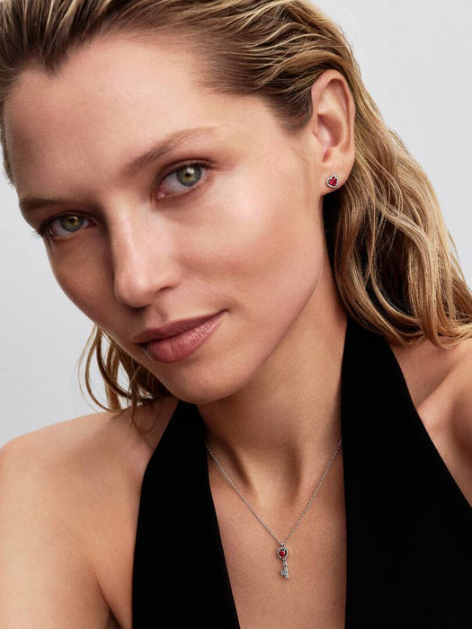 Pandora Elevated Heart Key Collier Necklace Sterling Silver