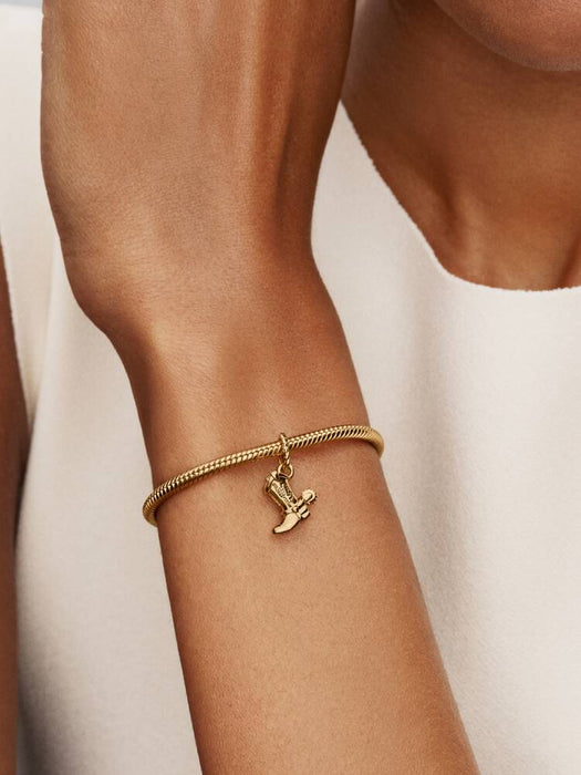 Pandora Disney Pixar Toy Story Cowboy Boot Charm 14k Gold Plating