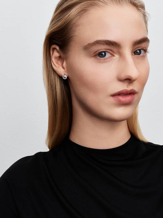 Pandora Organically Shaped Oval & Treated Freshwater Cultured Pearl Stud Earrings Sterling Silver