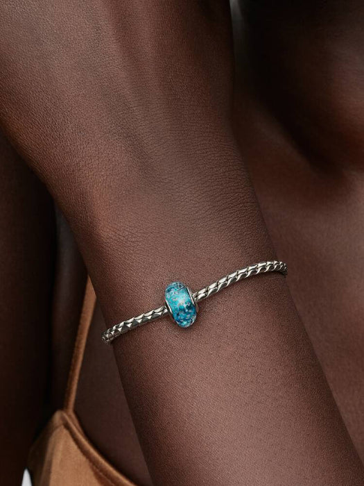 Pandora Turquoise Murano Glass & Glitter Charm Sterling silver