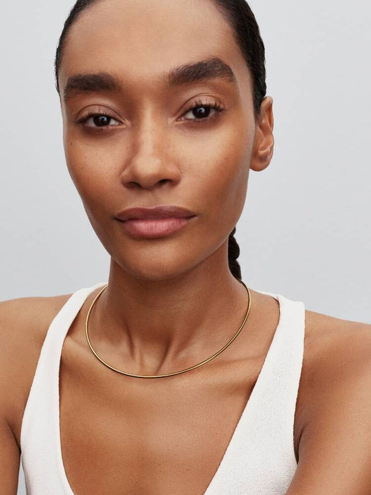 Pandora Tubular Choker Necklace 14k Gold Plating