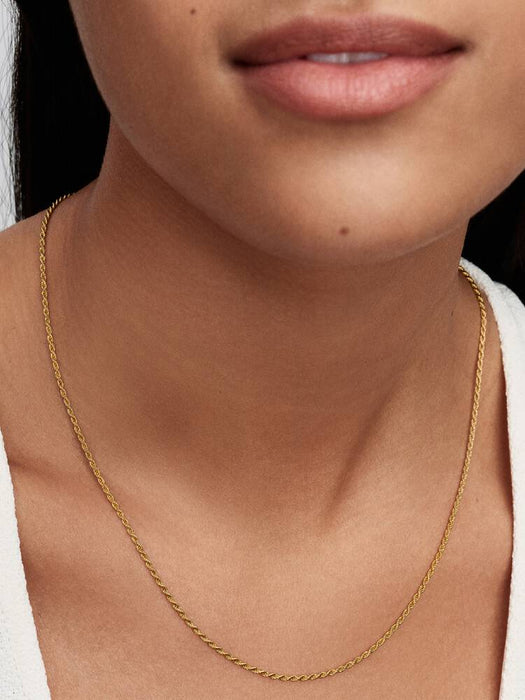 Pandora Rope Chain Necklace 14k Gold Plating