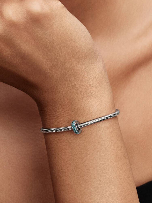 Pandora Ice Blue Stone Spacer Charm Sterling silver