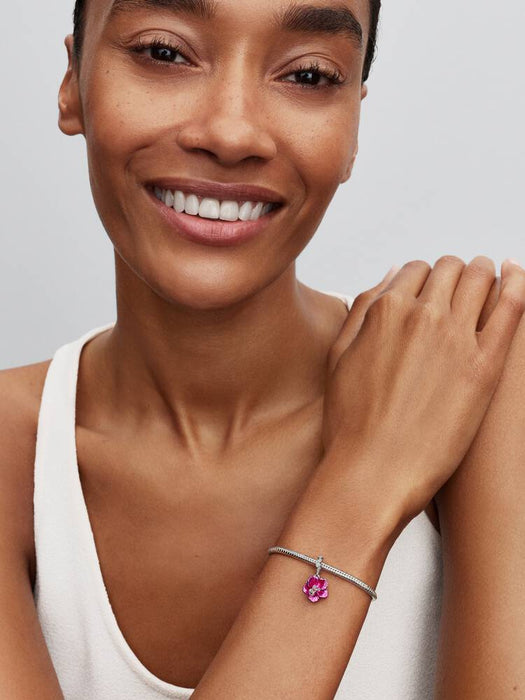 Pandora Hibiscus Dangle Charm Sterling silver