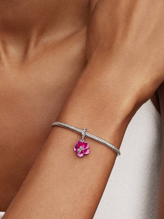 Pandora Hibiscus Dangle Charm Sterling silver