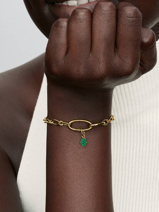 Pandora Green Hamsa Hand Mini Dangle Charm 14k Gold Plating