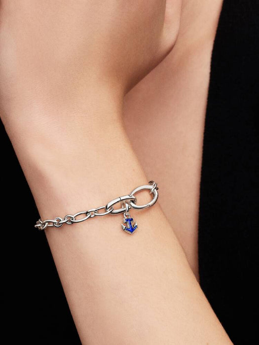 Pandora Blue Anchor Mini Dangle Charm Sterling Silver