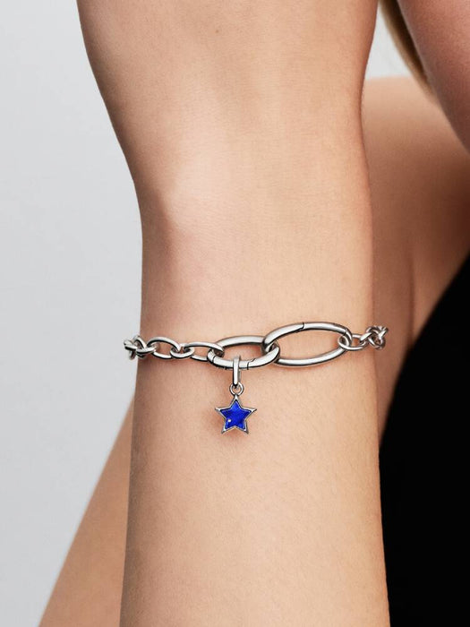 Pandora Blue Star Mini Dangle Charm Sterling Silver