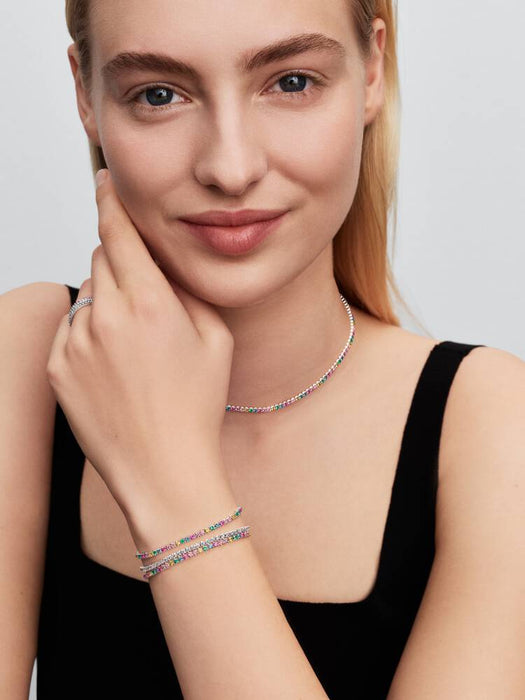 Pandora Rainbow Tennis Necklace Sterling silver