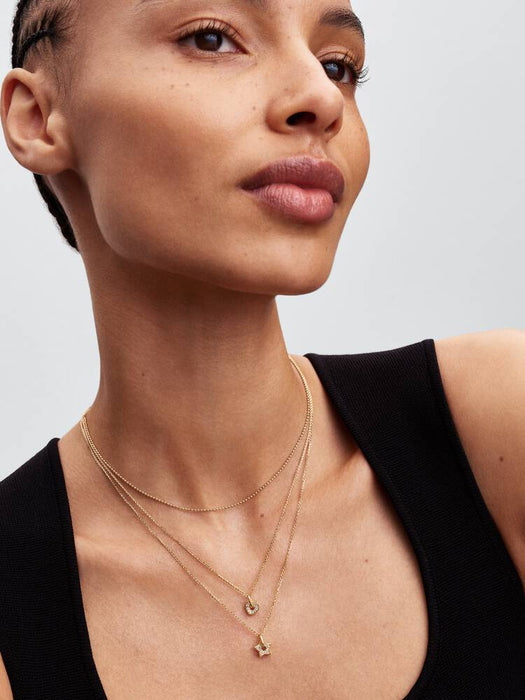 Pandora Talisman 14k Gold Lab-grown Diamond Pavé Heart Pendant Necklace 14k Gold Plating