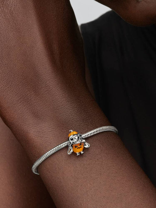 Pandora Disney Stitch Halloween Pumpkin Charm Sterling Silver