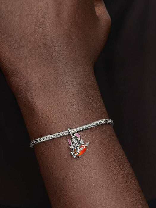 Pandora Disney Stitch Rocket Ship Dangle Charm  Sterling Silver