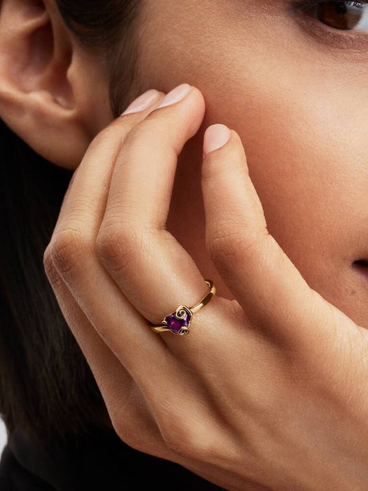 Pandora Disney The Nightmare Before Christmas Sally Purple Heart Ring Sterling Silver