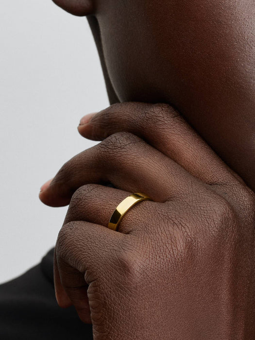 Pandora Engravable Classic Band Ring 14k Gold Plating