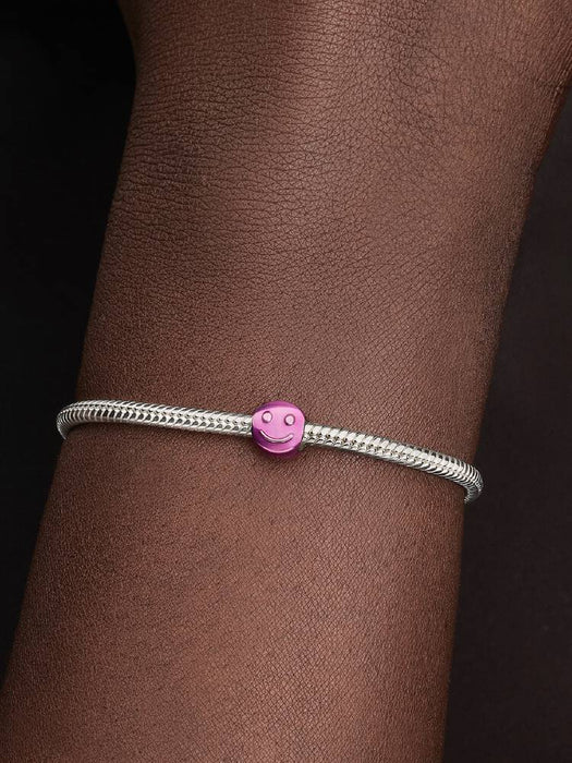 Pandora Pink Happy Face Mini Charm Sterling Silver