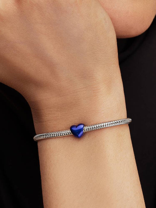Pandora Blue Heart Mini Charm Sterling Silver