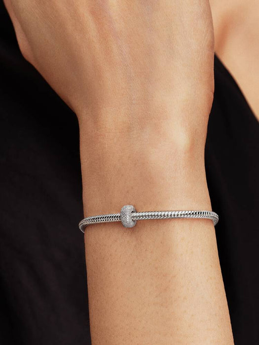 Pandora Textured Mini Clip Charm Sterling Silver