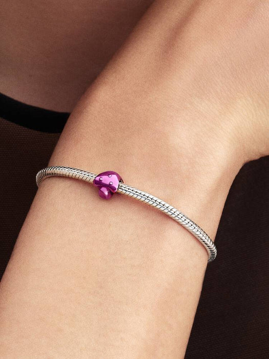 Pandora Pink Mushroom Mini Charm Sterling Silver