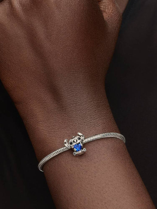 Pandora Disney Stitch Blue Heart Charm Sterling Silver