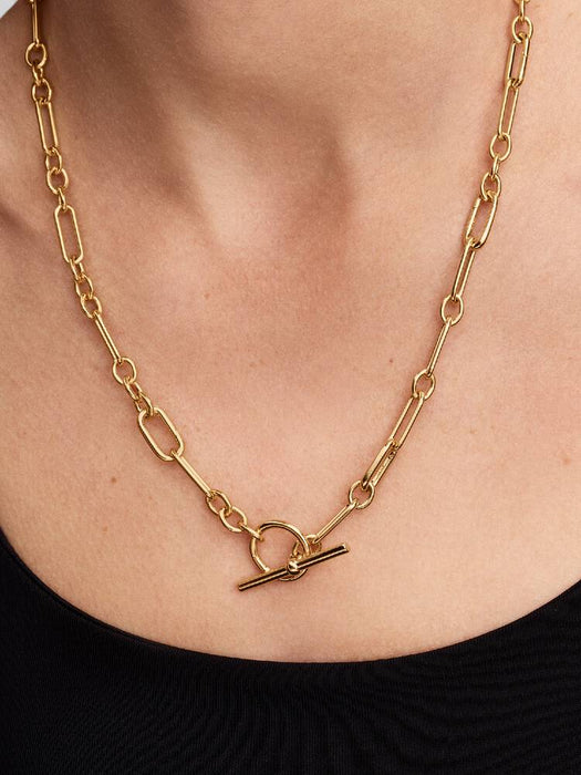 Pandora Link Chain Y-Necklace 14k Gold Plating