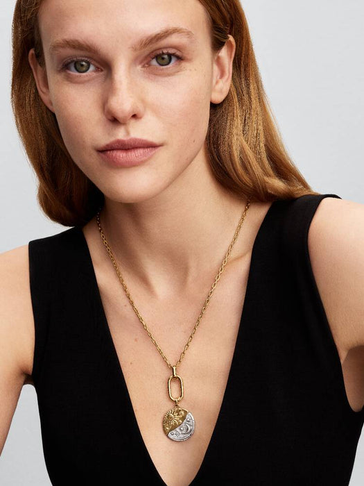 Pandora Sun & Moon Oversized Medallion Charm Sterling Silver And 14k Gold Plating