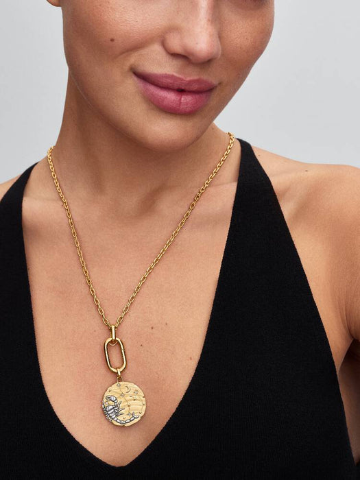 Pandora Scorpio Zodiac Oversized Medallion Charm Sterling Silver And 14k Gold Plating
