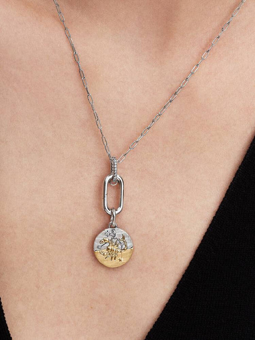 Pandora Scorpio Zodiac Medallion Charm Sterling Silver And 14k Gold Plating