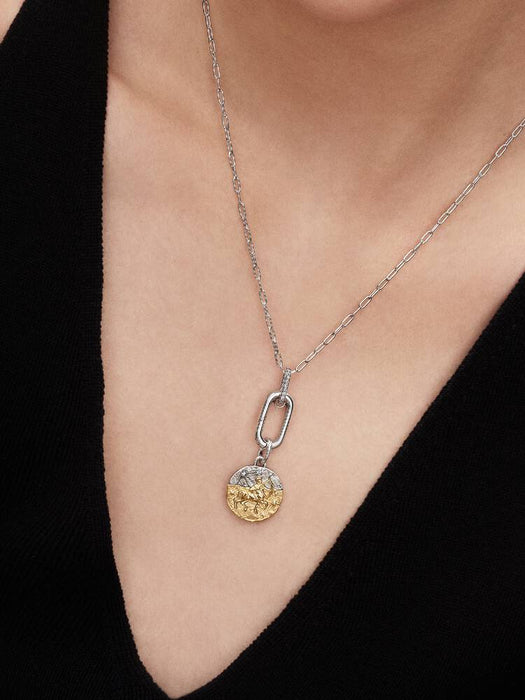 Pandora Sagittarius Zodiac Medallion Charm Sterling Silver And 14k Gold Plating