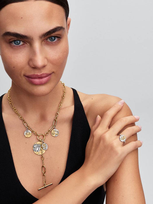 Pandora Link Chain Y-Necklace 14k Gold Plating