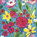 Colorful floral pattern on a blue background