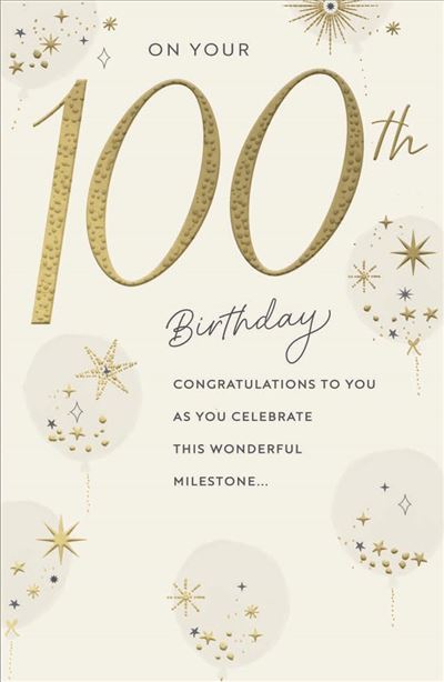 UKG 'On Your 100th Birthday' Birthday Card