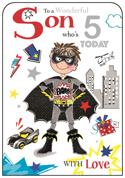 Jonny Javelin 'To A Wonderful Son Who's 5 Today' Birthday Card
