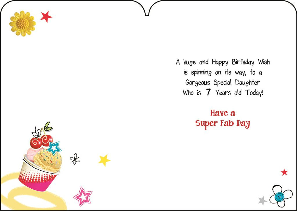 Jonny Javelin 'To A Wonderful Daughter Who's 7 Today' Birthday Card
