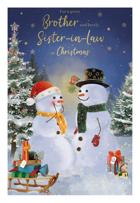 ICG For A Great Brother and Lovely Sister-in-law at Christmas - Snowmen Card
