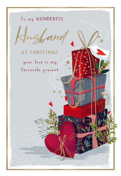 ICG To My Wonderful Husband at Christmas - Presents Card