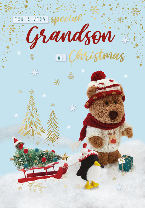 ICG For A Special Grandson at Christmas - Bear Card