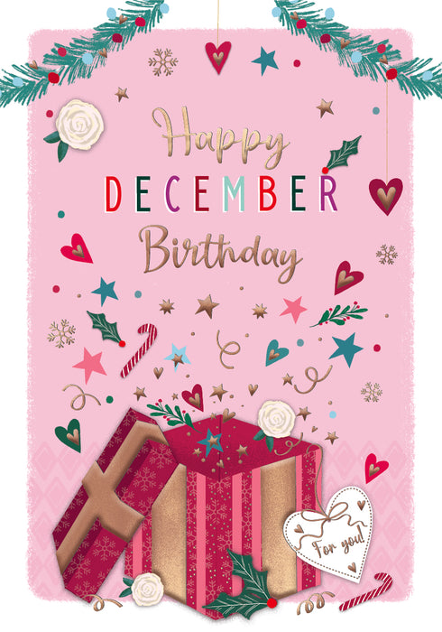 ICG Happy December Birthday - Pink Card